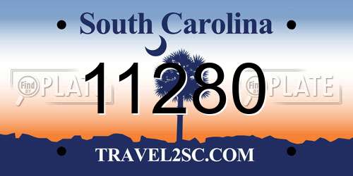 11280 South Carolina License Plate