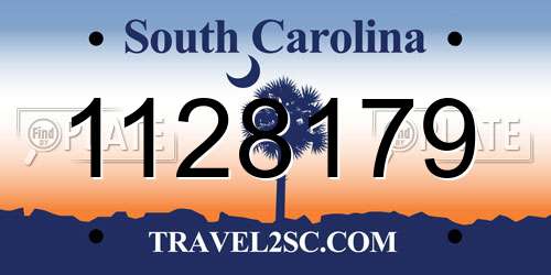 1128179 South Carolina License Plate