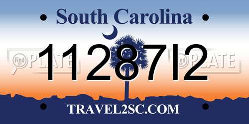 11287I2 South Carolina License Plate