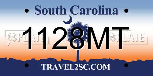 1128MT South Carolina License Plate