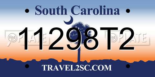 11298T2 South Carolina License Plate