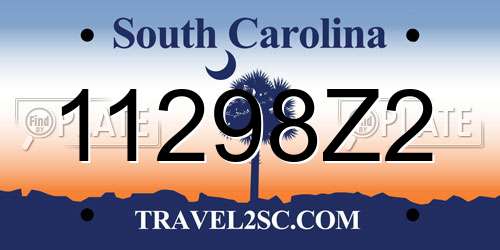 11298Z2 South Carolina License Plate