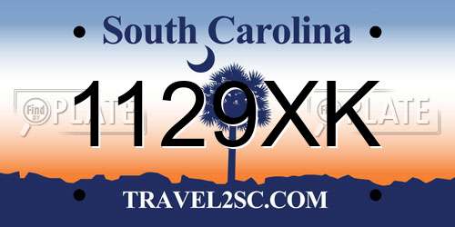1129XK South Carolina License Plate