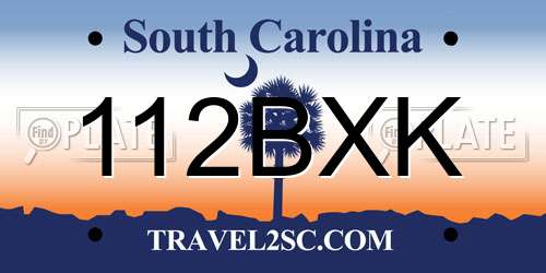 112BXK South Carolina License Plate