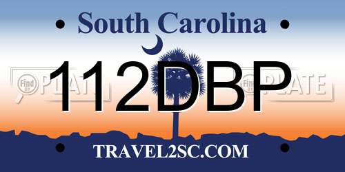 112DBP South Carolina License Plate