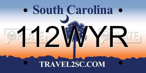 112WYR South Carolina License Plate
