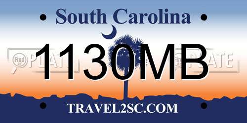 1130MB South Carolina License Plate