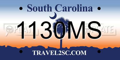 1130MS South Carolina License Plate