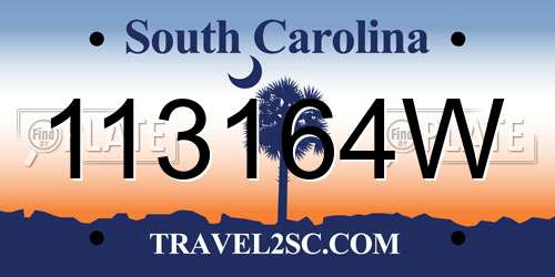 113164W South Carolina License Plate
