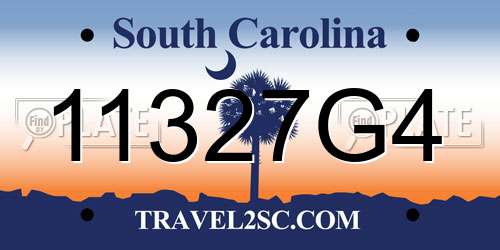 11327G4 South Carolina License Plate