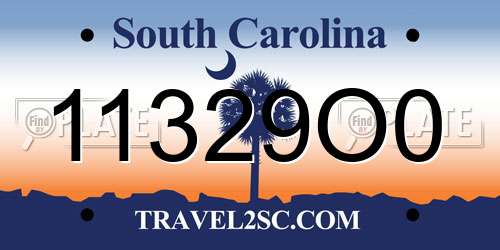 11329O0 South Carolina License Plate