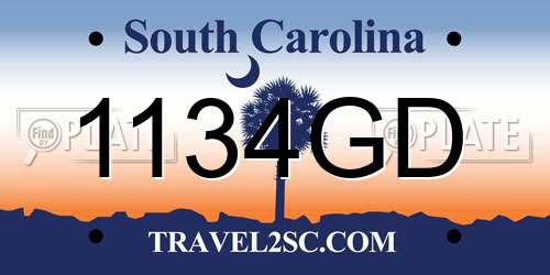 1134GD South Carolina License Plate