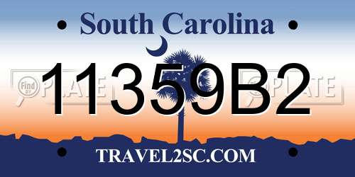 11359B2 South Carolina License Plate