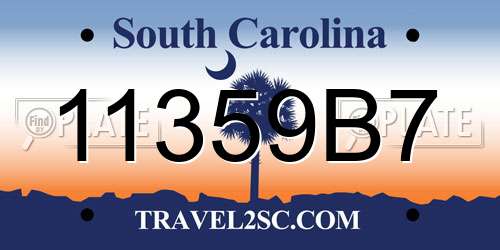 11359B7 South Carolina License Plate