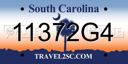 11372G4 South Carolina License Plate