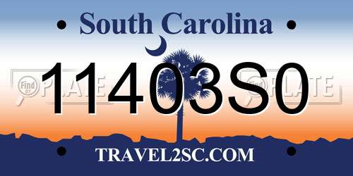 11403S0 South Carolina License Plate