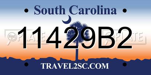 11429B2 South Carolina License Plate