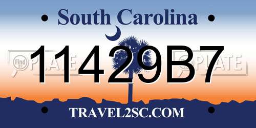 11429B7 South Carolina License Plate