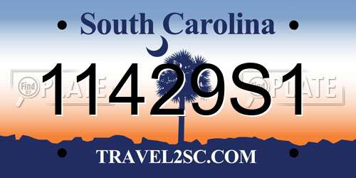 11429S1 South Carolina License Plate