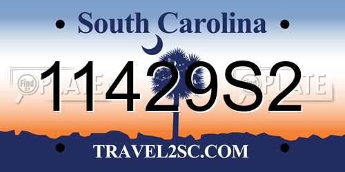11429S2 South Carolina License Plate