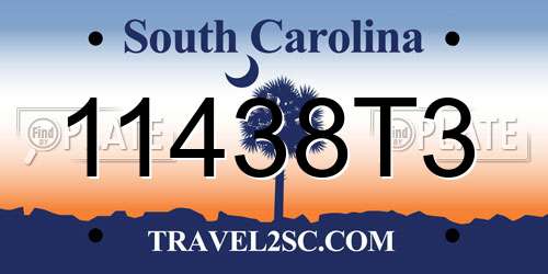 11438T3 South Carolina License Plate