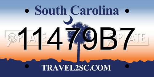 11479B7 South Carolina License Plate