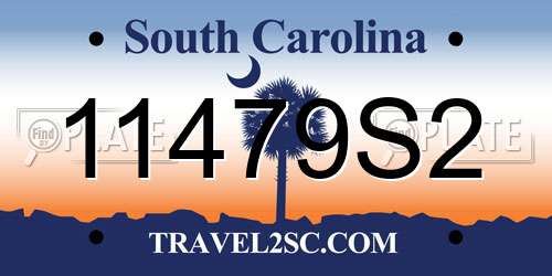 11479S2 South Carolina License Plate