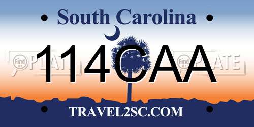 114CAA South Carolina License Plate