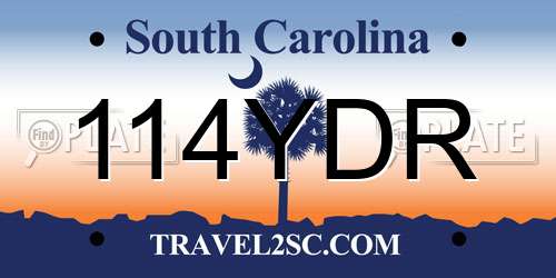 114YDR South Carolina License Plate