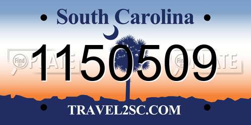 1150509 South Carolina License Plate
