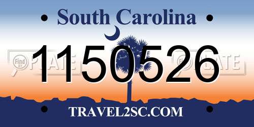 1150526 South Carolina License Plate