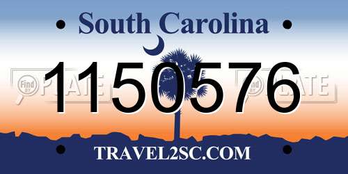 1150576 South Carolina License Plate