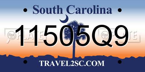 11505Q9 South Carolina License Plate