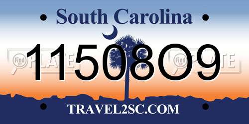 11508O9 South Carolina License Plate