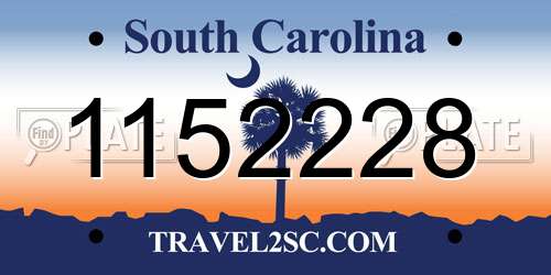 1152228 South Carolina License Plate