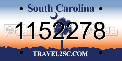 1152278 South Carolina License Plate