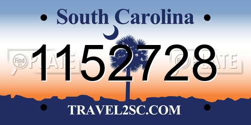 1152728 South Carolina License Plate