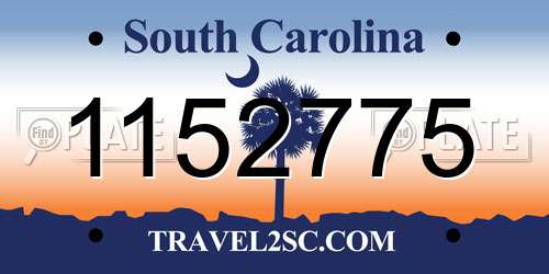1152775 South Carolina License Plate