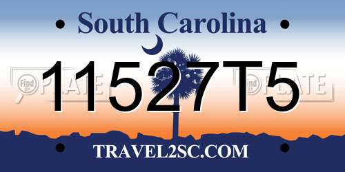11527T5 South Carolina License Plate