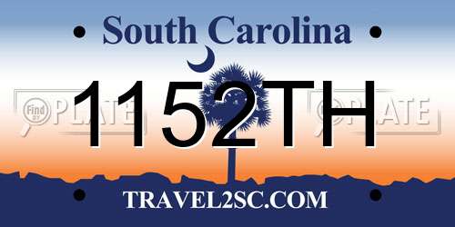 1152TH South Carolina License Plate