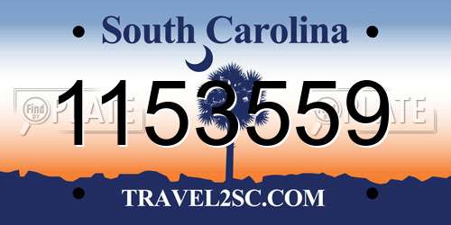 1153559 South Carolina License Plate