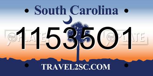 11535O1 South Carolina License Plate