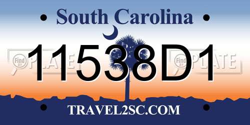 11538D1 South Carolina License Plate
