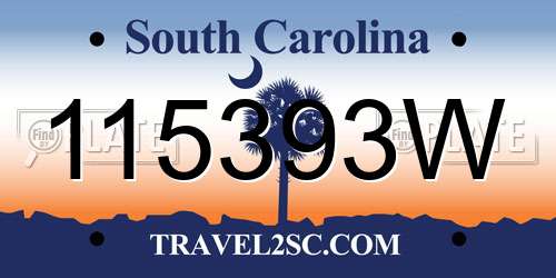 115393W South Carolina License Plate