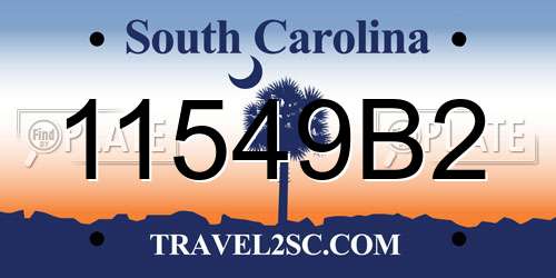 11549B2 South Carolina License Plate