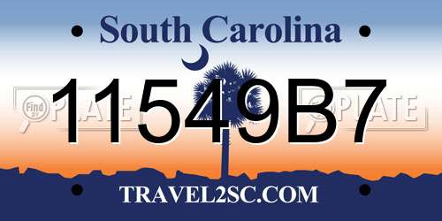 11549B7 South Carolina License Plate