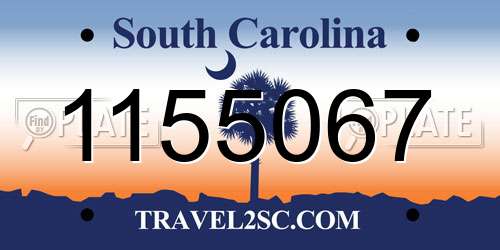 1155067 South Carolina License Plate
