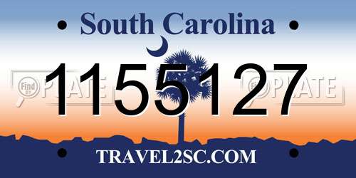 1155127 South Carolina License Plate