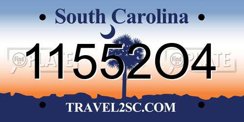 11552O4 South Carolina License Plate