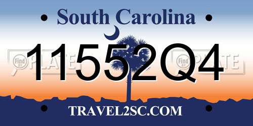 11552Q4 South Carolina License Plate